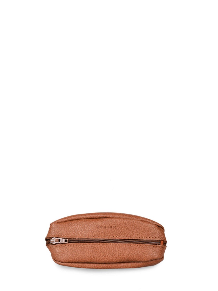 Femme Etrier | Porte-Monnaie Madras Cuir Camel