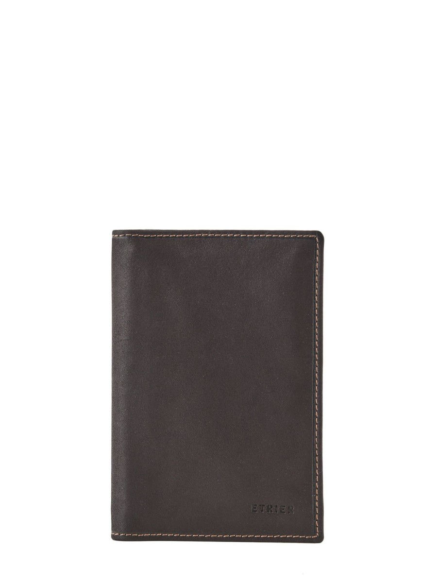 Homme Etrier | Porte-Papiers Cuir Marron Fonce