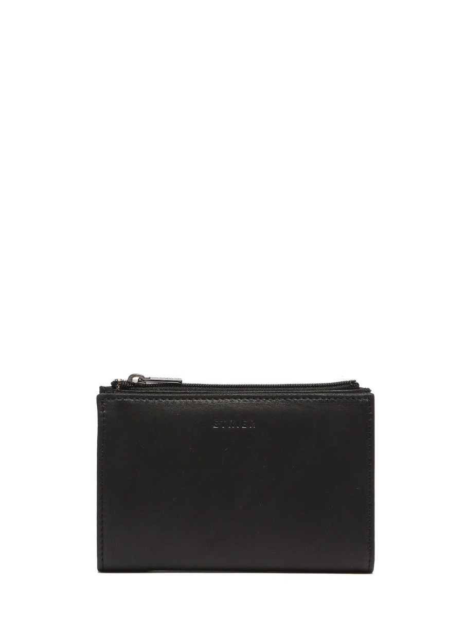 Homme Etrier | Portefeuille Porte-Monnaie Cuir Cuir Noir