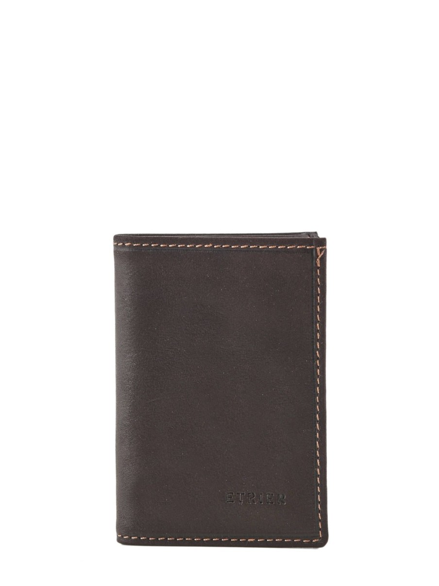 Homme Etrier | Porte-Cartes Cuir Marron Fonce