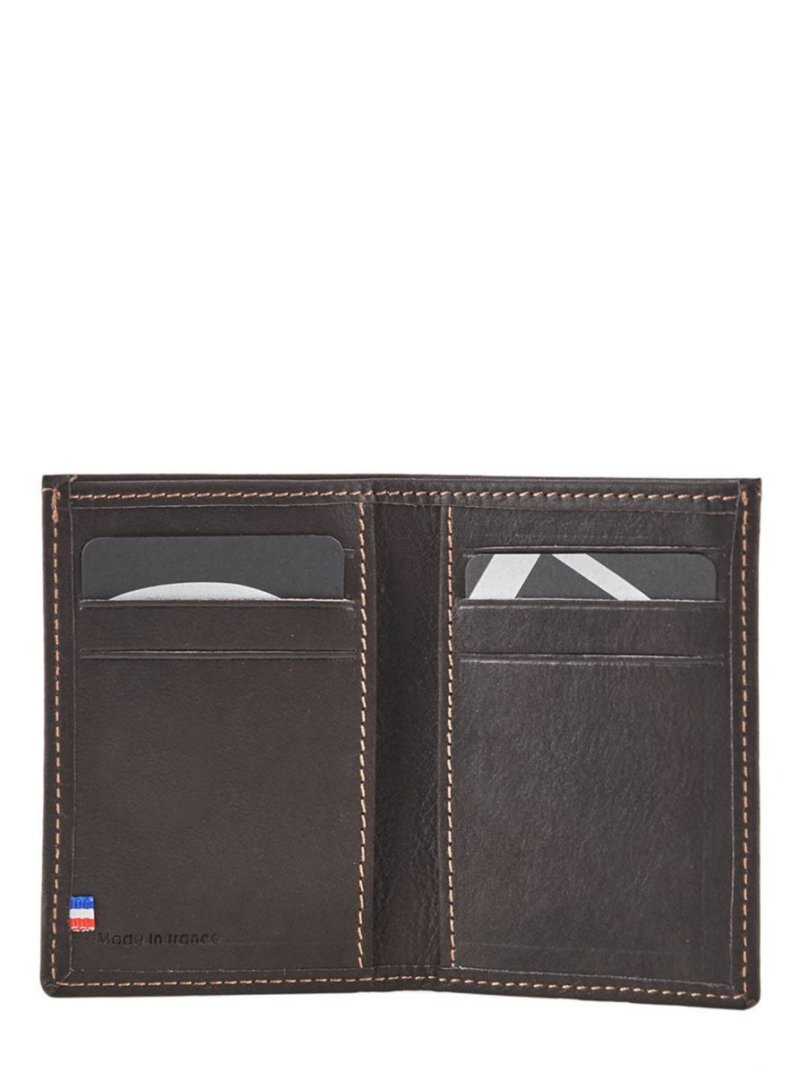 Homme Etrier | Porte-Cartes Cuir Marron Fonce