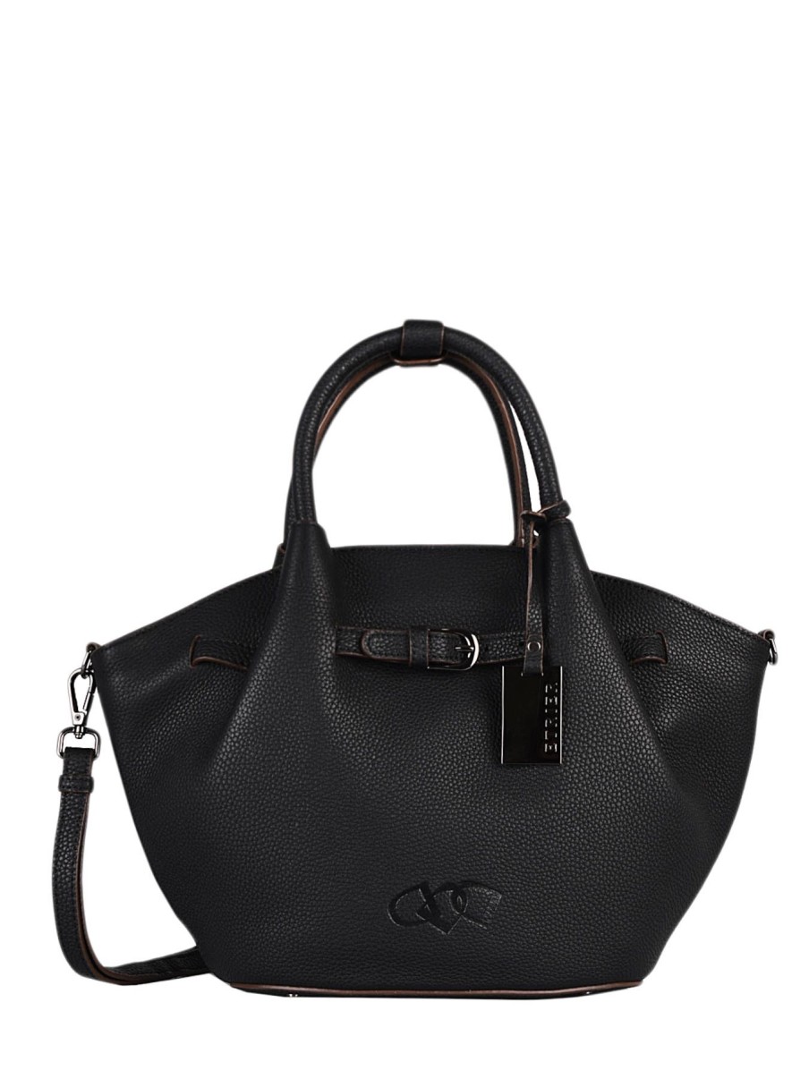 Femme Etrier | Sac Porte Main Ecuyer Cuir Noir