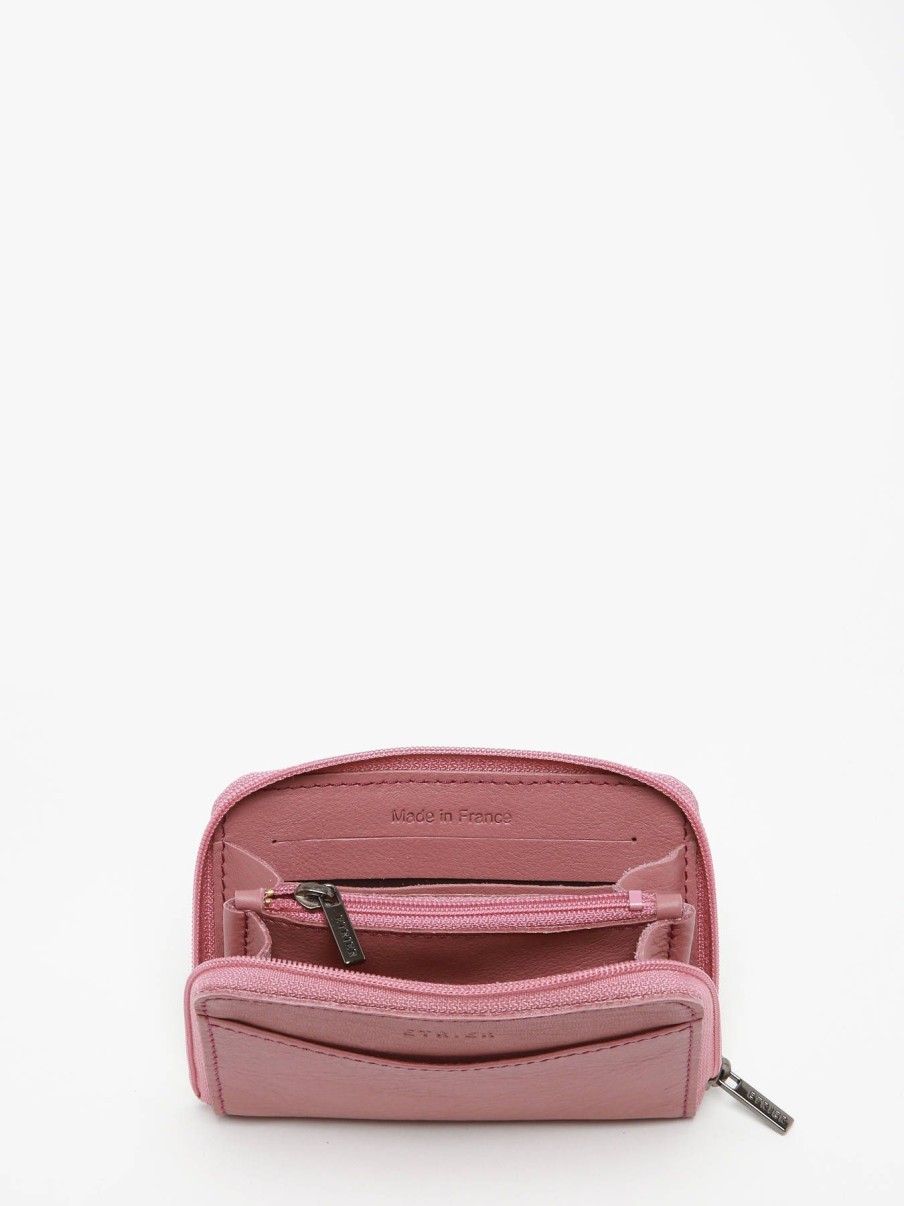 Femme Etrier | Porte-Monnaie Cuir Blush Bordeau