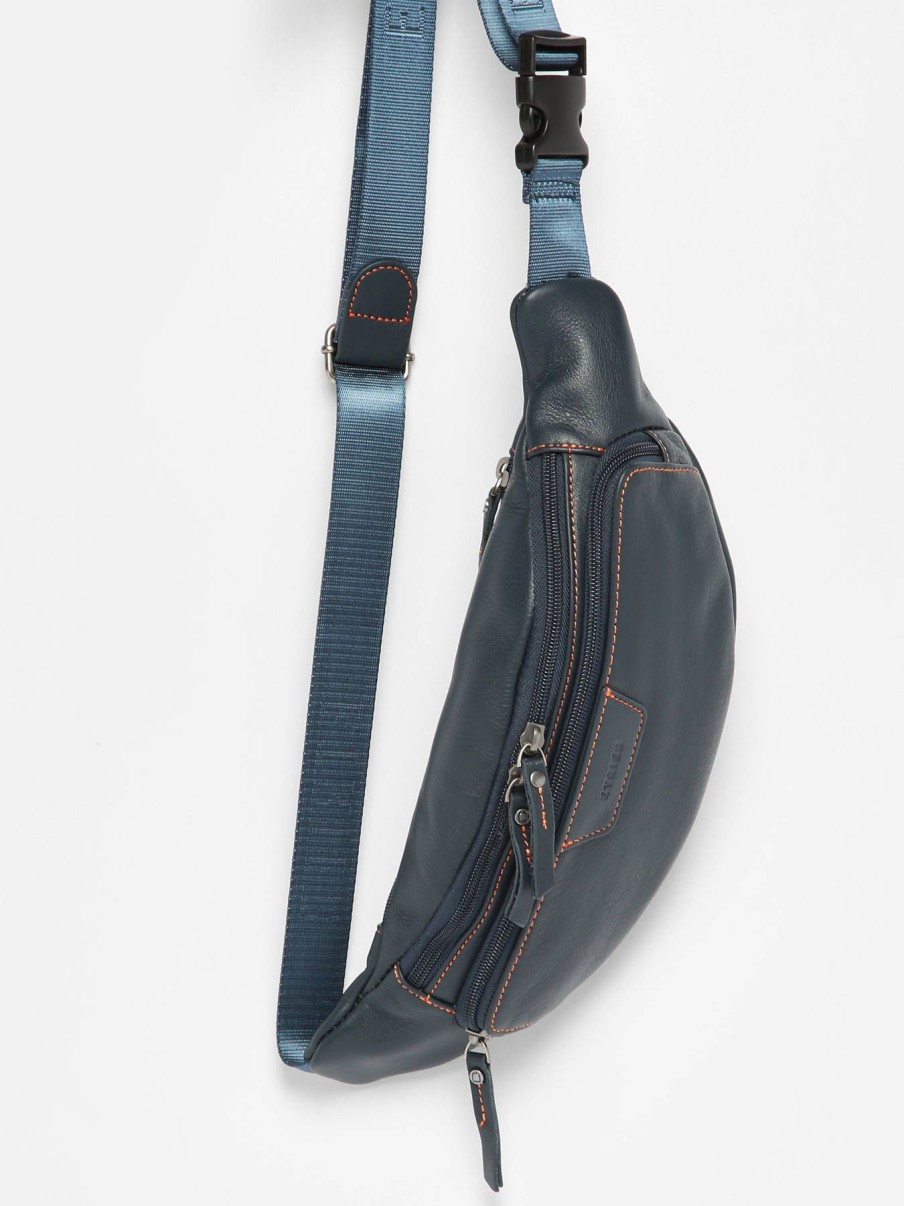 Homme Etrier | Sac Banane Bleu/Orange