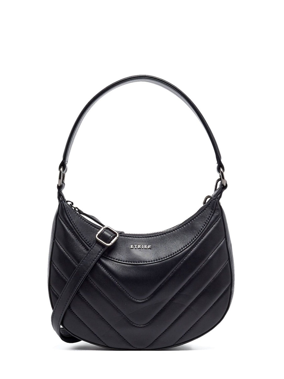 Femme Etrier | Sac Porte Epaule Rafale Cuir Noir