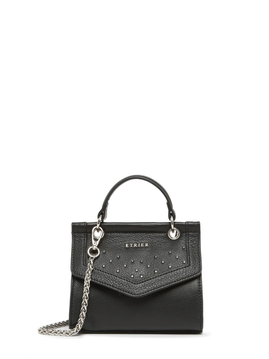 Femme Etrier | Sac Bandouliere Tonnerre Cuir Noir