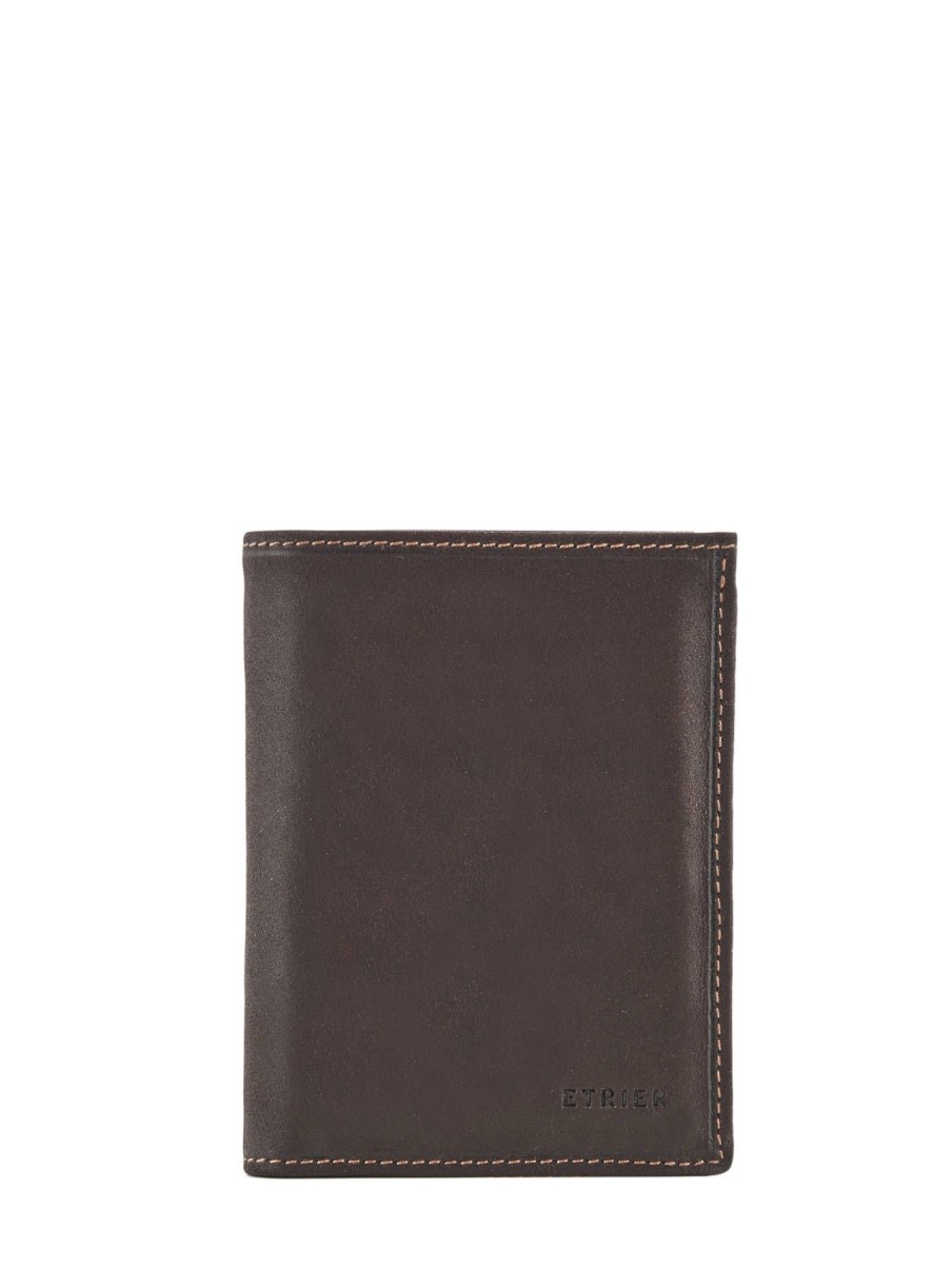 Homme Etrier | Portefeuille Oil Cuir Marron Fonce