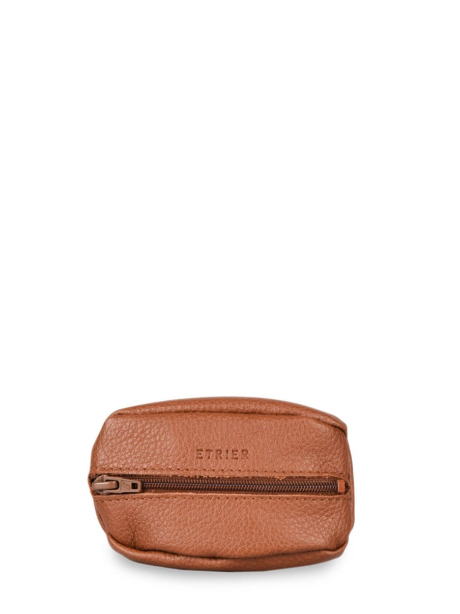 Femme Etrier | Porte-Monnaie Madras Cuir Camel