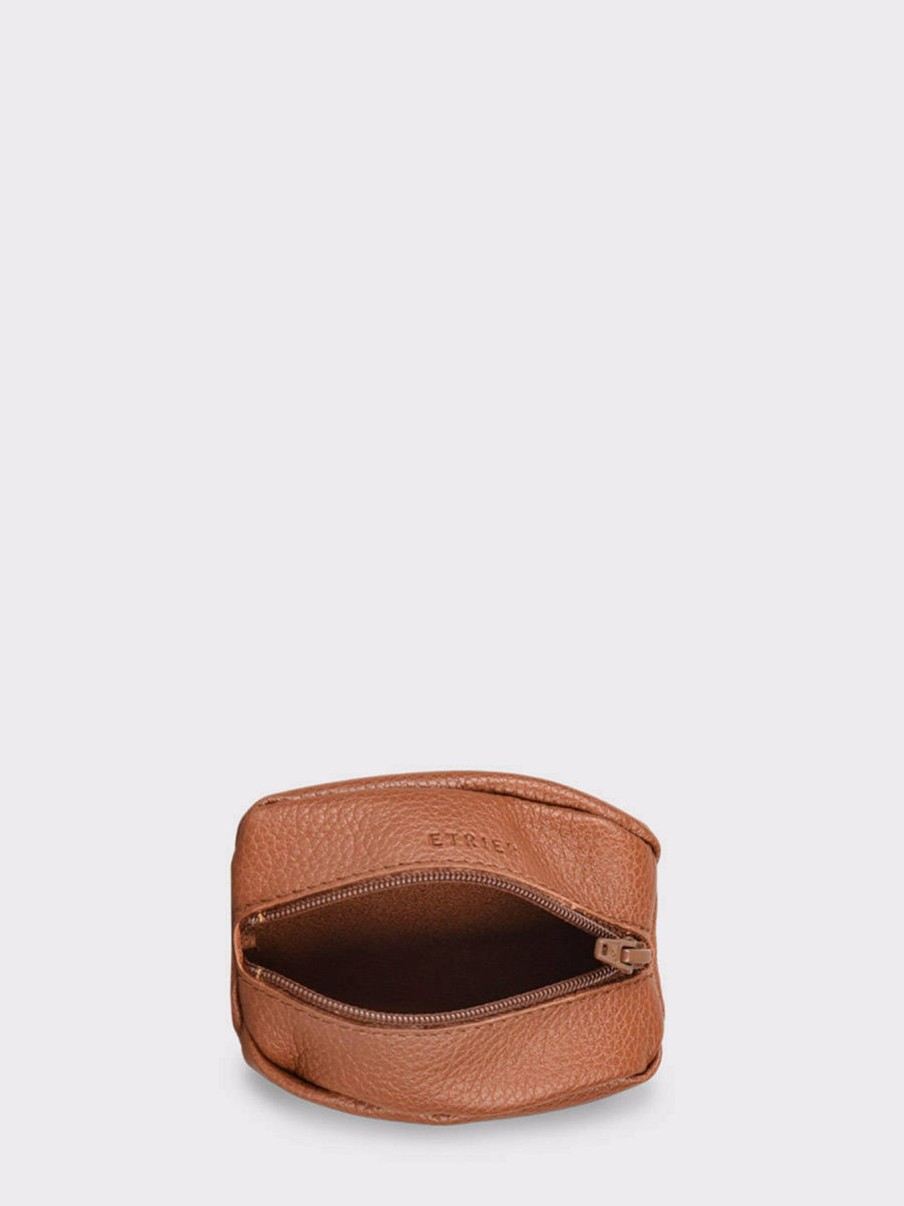 Femme Etrier | Porte-Monnaie Madras Cuir Camel