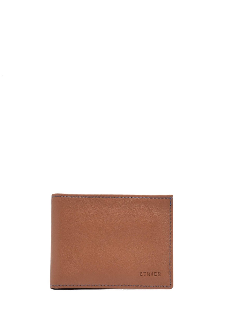 Homme Etrier | Portefeuille/Porte-Monnaie Paris Cuir Camel Bleu