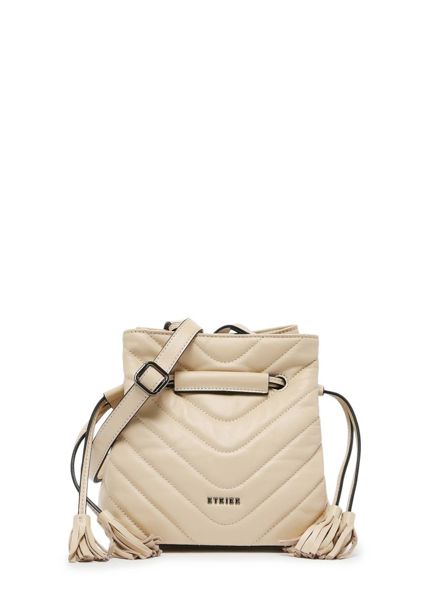 Femme Etrier | Sac Bandouliere Rafale Cuir Beige