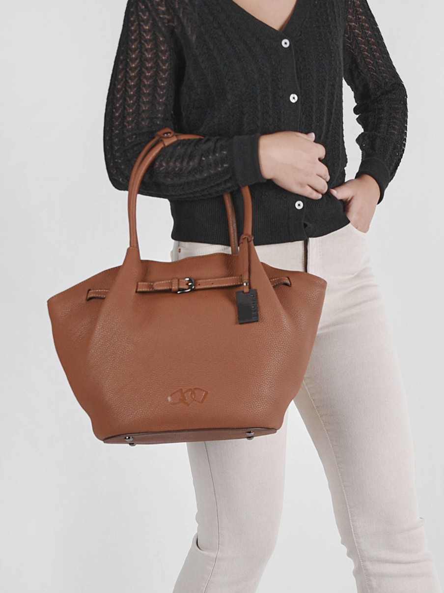 Femme Etrier | Sac Porte Epaule Ecuyer Cuir Camel