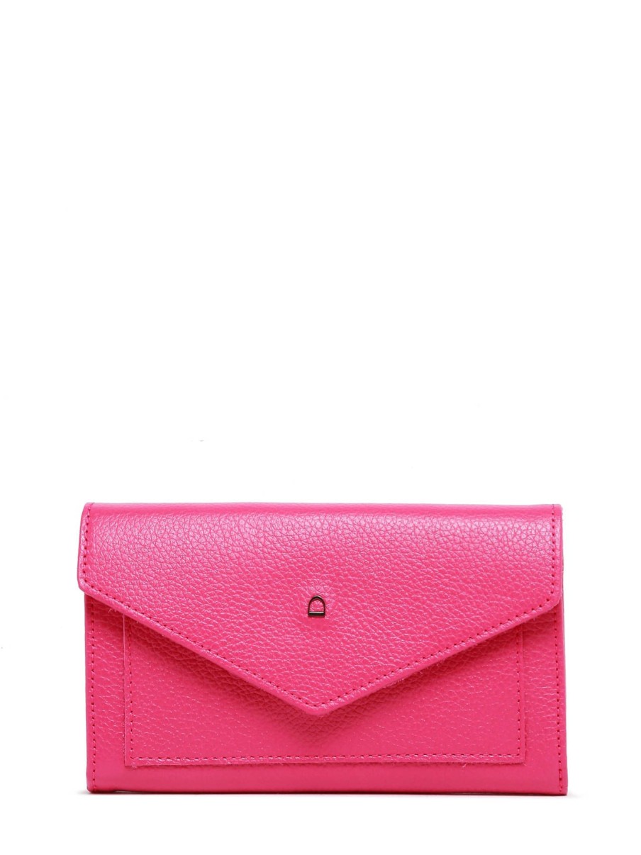 Femme Etrier | Porte Monnaie Madras Cuir Fushia