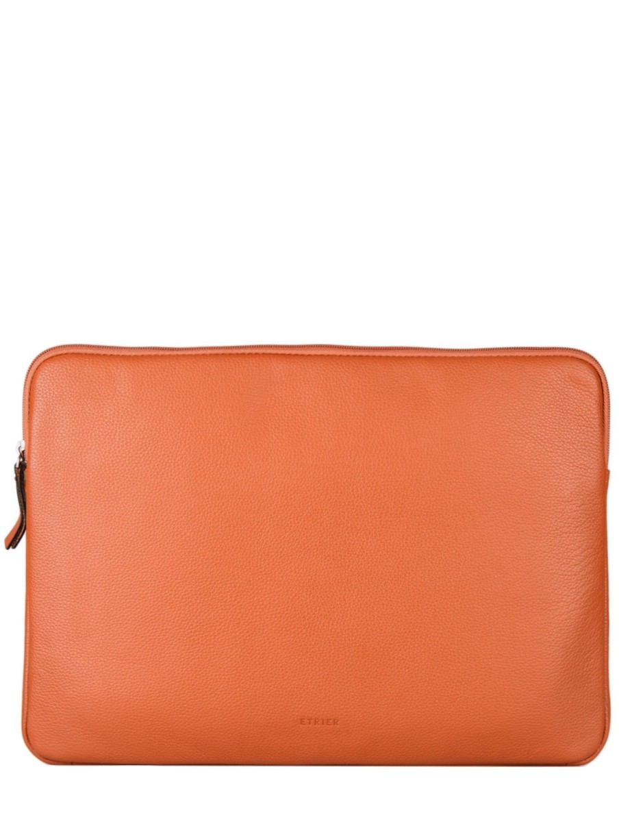 Business Etrier | Housse Ordinateur Pc 15 Cuir Orange