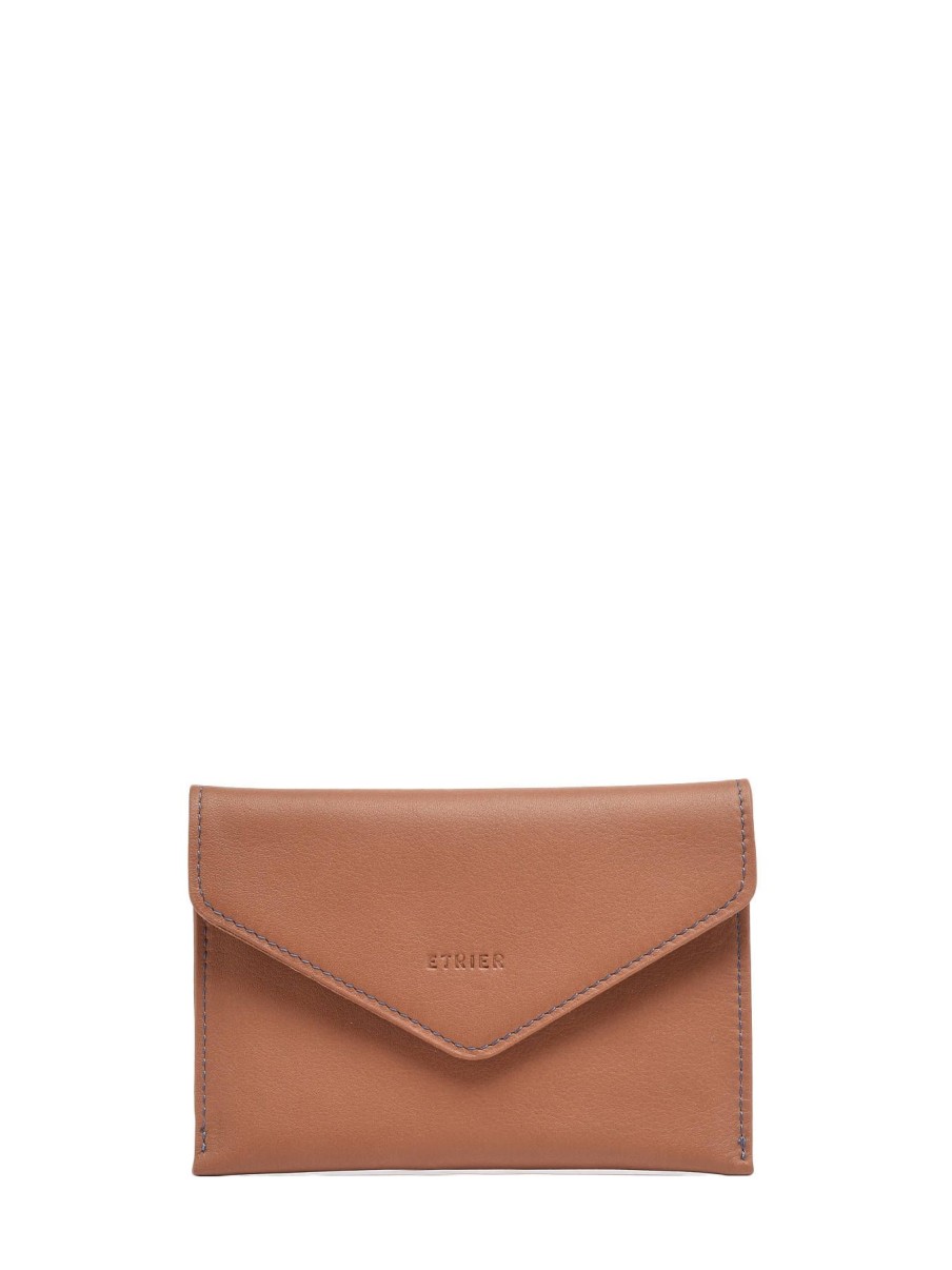 Femme Etrier | Porte-Papiers Cuir Camel Bleu