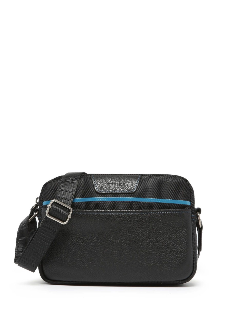 Homme Etrier | Sac Bandouliere Noir/Bleu