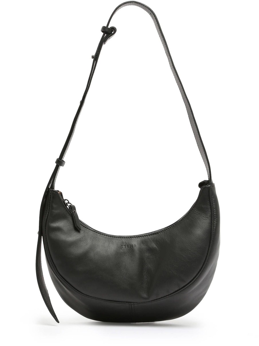 Femme Etrier | Sac Bandouliere Sosoomao Cuir Noir