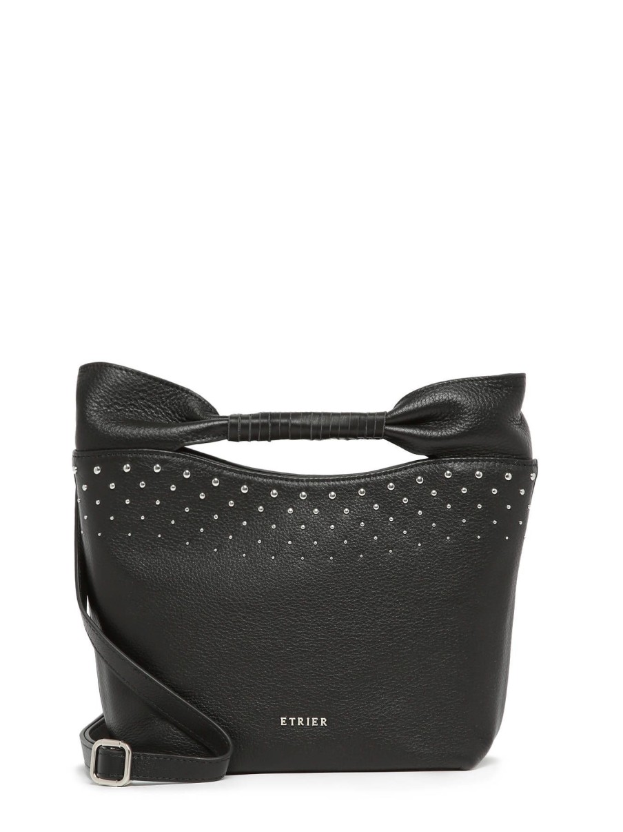 Femme Etrier | Sac Bandouliere Tonnerre Cuir Noir