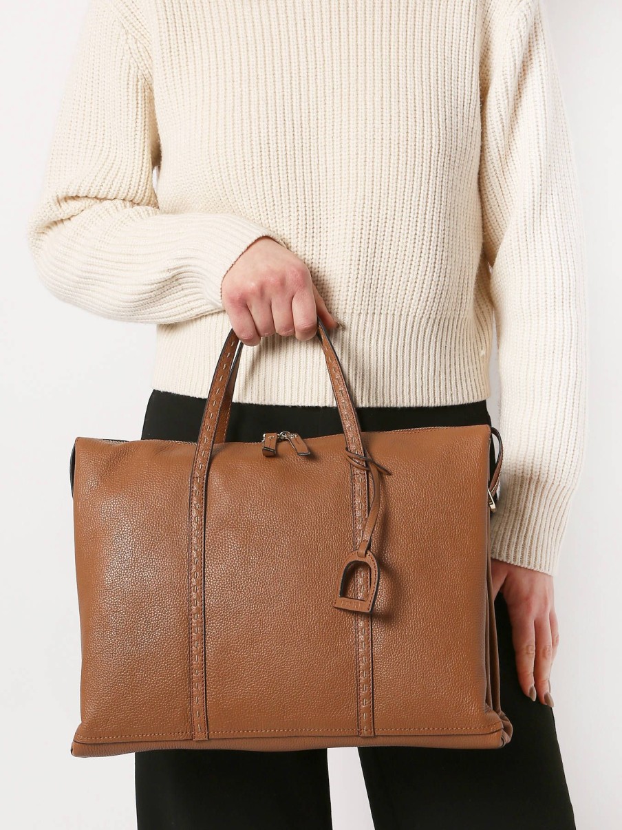 Femme Etrier | Porte-Documents Tradition Cuir Camel