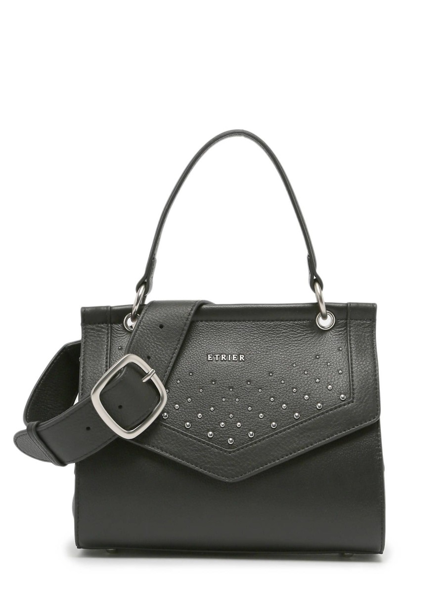 Femme Etrier | Sac Bandouliere Tonnerre Cuir Noir