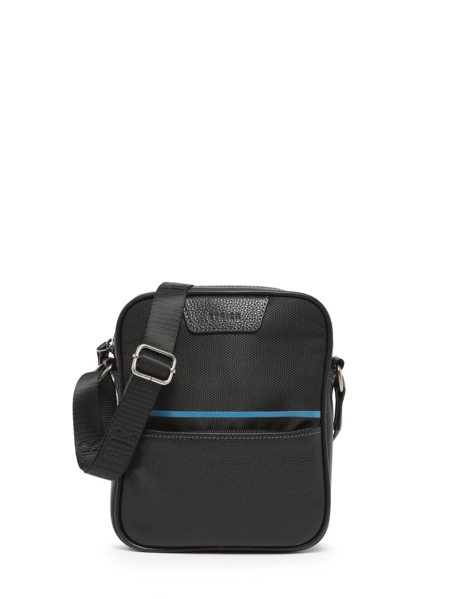 Homme Etrier | Sac Bandouliere Noir/Bleu