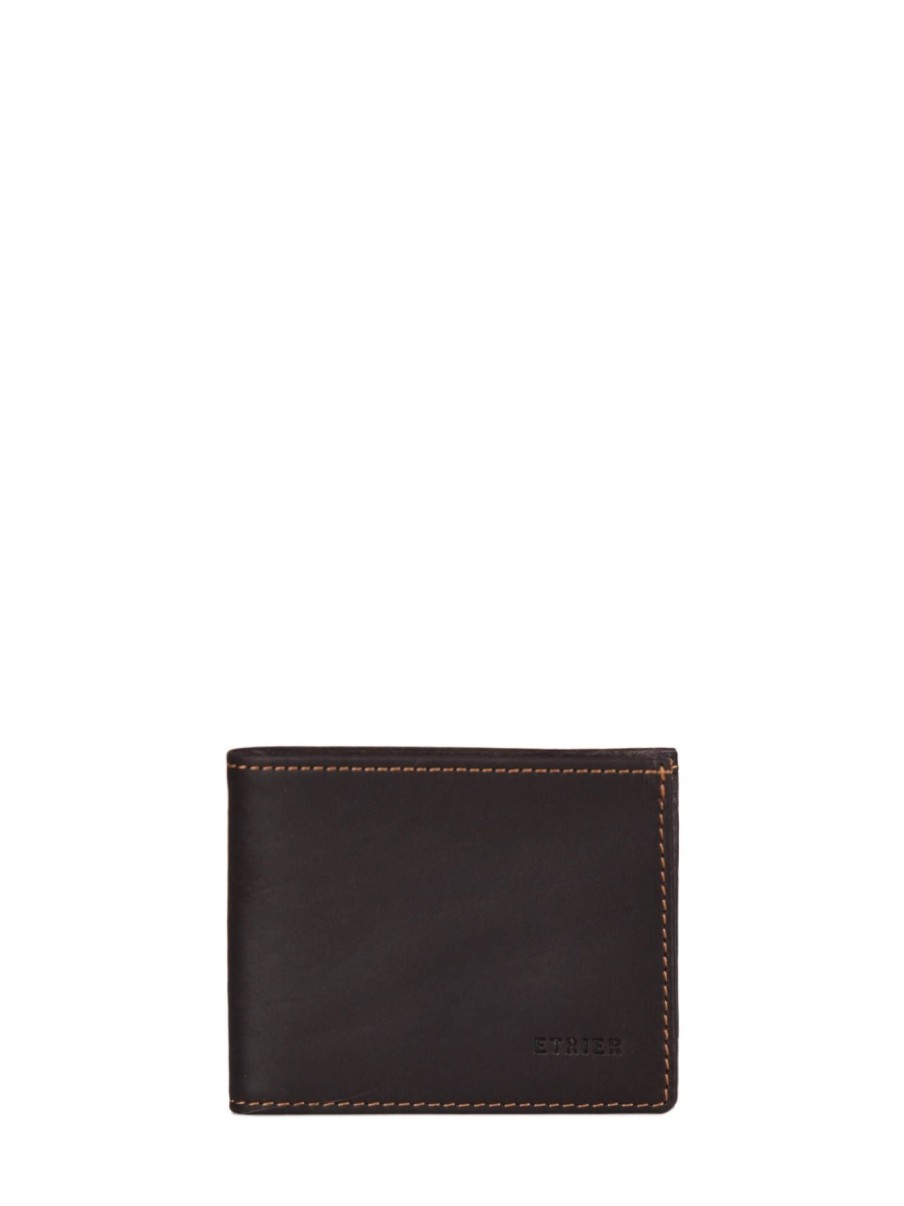 Homme Etrier | Porte-Cartes Cuir Marron Fonce